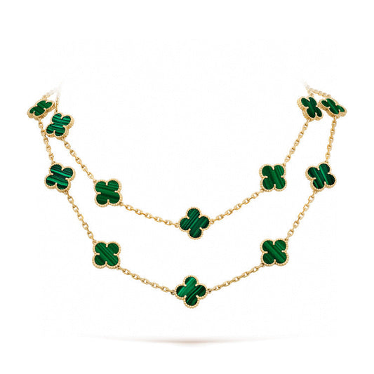 [Bling Jewelrys ]CLOVER 20 MOTIFS MALACHITE GOLD
