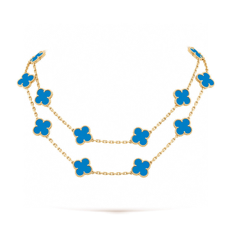 [Bling Jewelrys] KLEEBATT 20 MOTIVE BLAUER ACHAT GOLD