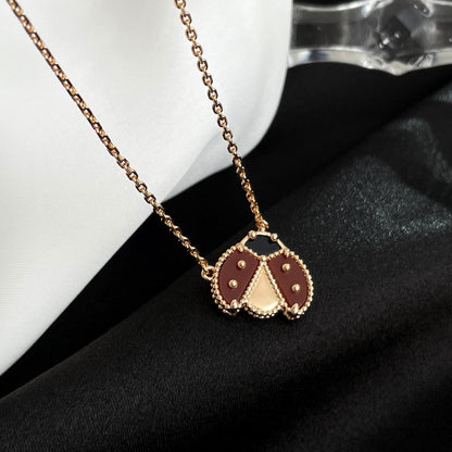 [Bling Jewelrys ]LUCKY  CARNELIANS LADYBUG NECKLACE