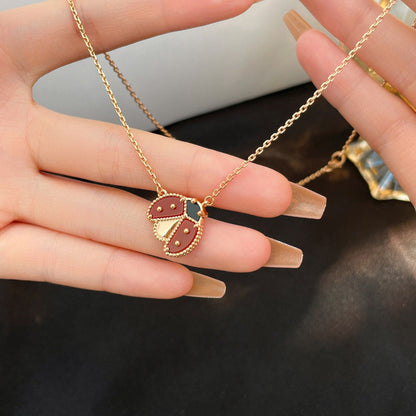 [Bling Jewelrys ]LUCKY  CARNELIANS LADYBUG NECKLACE