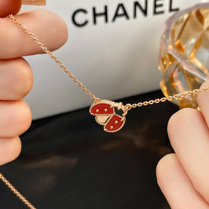 [Bling Jewelrys ]LUCKY  CARNELIANS LADYBUG NECKLACE
