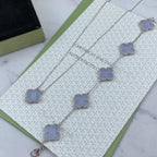 [Bling Jewelrys ] CLOVER 5 MOTIF PURPLE CHALCEDONY BRACELET COLLECTION