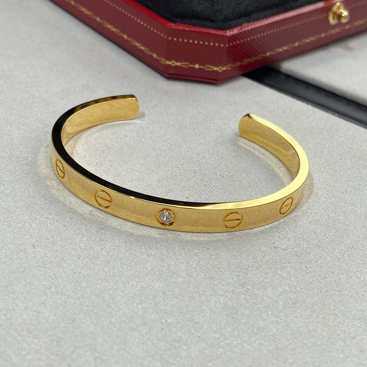 [Bling Jewelrys] LIEBESARMBAND 6,1 MM 1 DIAMANT OFFENER REIF