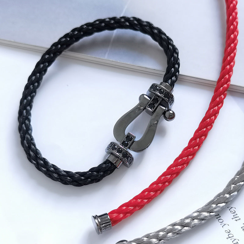 [Bling Jewelrys ]FORCE LARGE SERIES HORSESHOE BLACK SAMURAI BRACELET