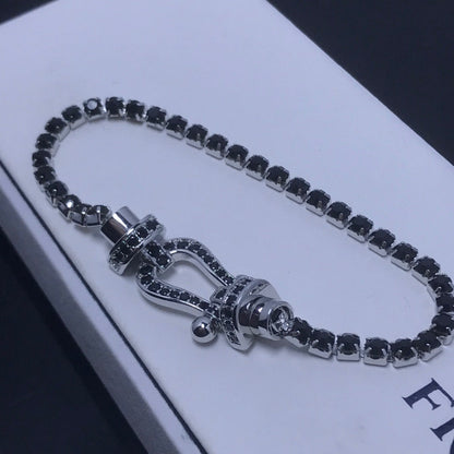 [Bling Jewelrys] GROSSES HORSESHOE-TENNISARMBAND MIT VOLLBESATZ