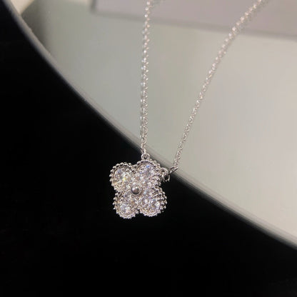 [Bling Jewelrys] CLOVER 15MM DIAMANT-EINZELBLUMEN-HALSKETTE