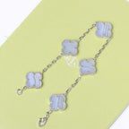 [Bling Jewelrys ] CLOVER 5 MOTIF PURPLE CHALCEDONY BRACELET COLLECTION