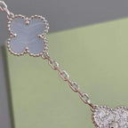 [Bling Jewelrys ] CLOVER 5 MOTIF PURPLE CHALCEDONY BRACELET COLLECTION