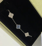 [Bling Jewelrys ] CLOVER 5 MOTIF PURPLE CHALCEDONY BRACELET COLLECTION