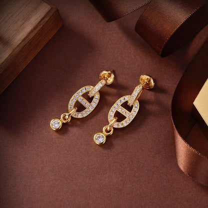 [Bling Jewelrys ]HM CHAINE DIAMOND EARRINGS