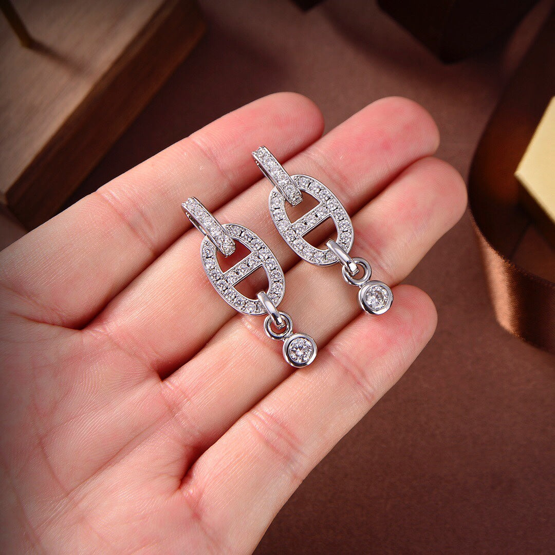 [Bling Jewelrys ]HM CHAINE DIAMOND EARRINGS