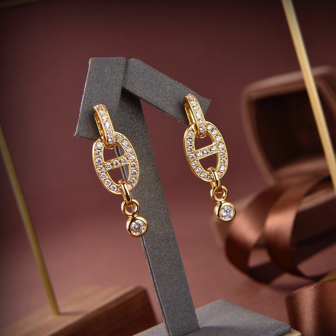 [Bling Jewelrys ]HM CHAINE DIAMOND EARRINGS