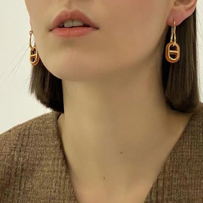 [Bling Jewelrys ]HM O'MAILLON GOLD EARRINGS