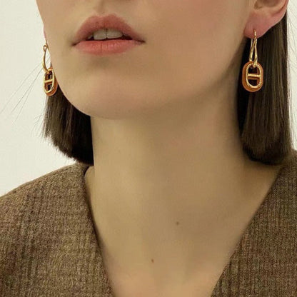 [Bling Jewelrys ]HM O'MAILLON GOLD EARRINGS