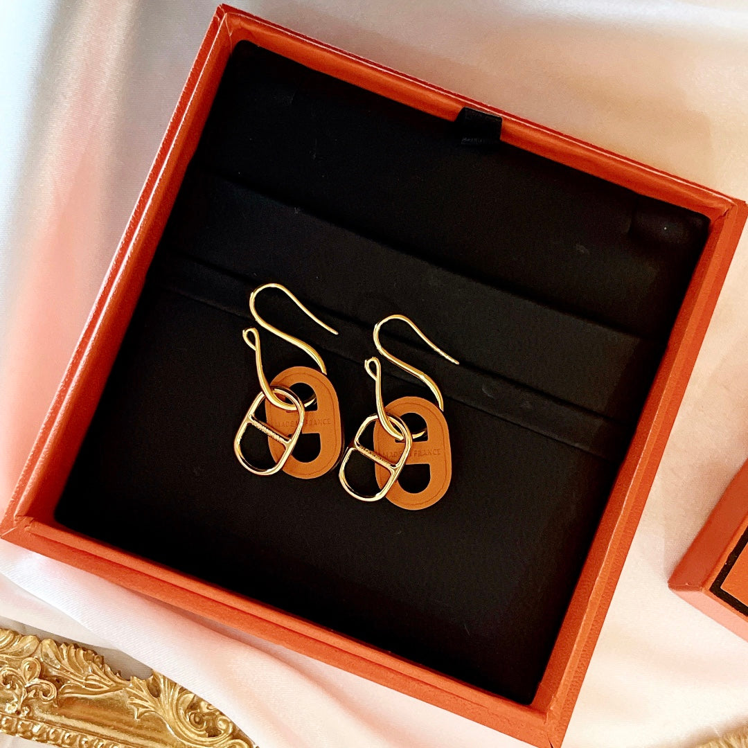 [Bling Jewelrys ]HM O'MAILLON GOLD EARRINGS