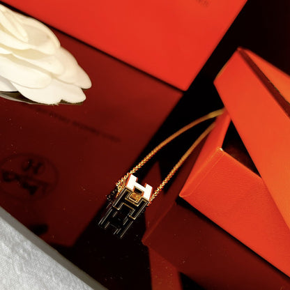 [Bling Jewelrys] H WEISSE QUADRATISCHE GOLDKETTE