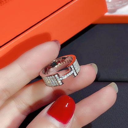 [Bling Jewelrys] H-RING MIT VOLLBESATZ-DIAMANTEN