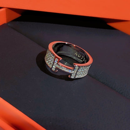 [Bling Jewelrys] H-RING MIT VOLLBESATZ-DIAMANTEN