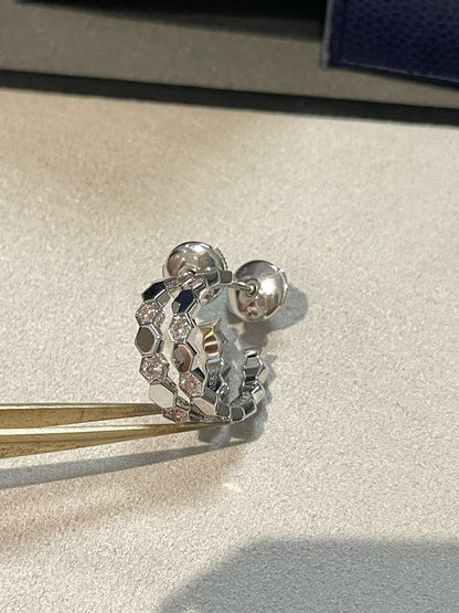 [Bling Jewelrys ]Hollow Design Four-Leaf Clover Flower Shape Earrings