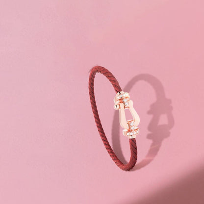 [Bling Jewelrys ]FORCE 10 HALF DIAMOND PINK GOLD RED CORDERI LARGE AND MEDIUM MODEL