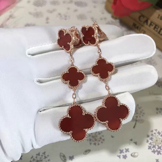 [Bling Jewelrys] KLEEBATT 3-MOTIV KARNEOL OHRHÄNGER