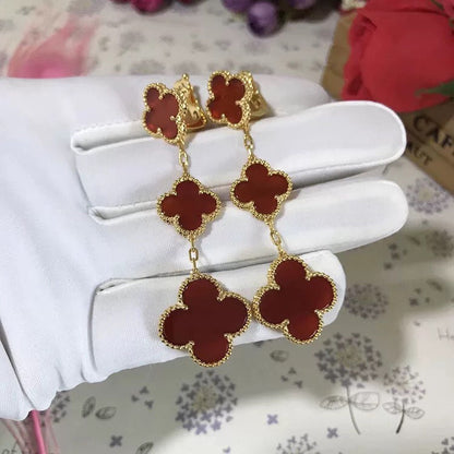 [Bling Jewelrys] KLEEBATT 3-MOTIV KARNEOL OHRHÄNGER