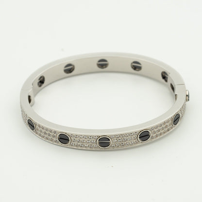 [Bling Jewelrys] LIEBESARMBAND 6,1 MM KERAMIK MIT DIAMANTBESATZ