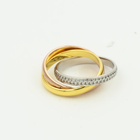 [Bling Jewelrys ]TRINITY RING GOLD PINK GOLD SILVER DIAMONDS