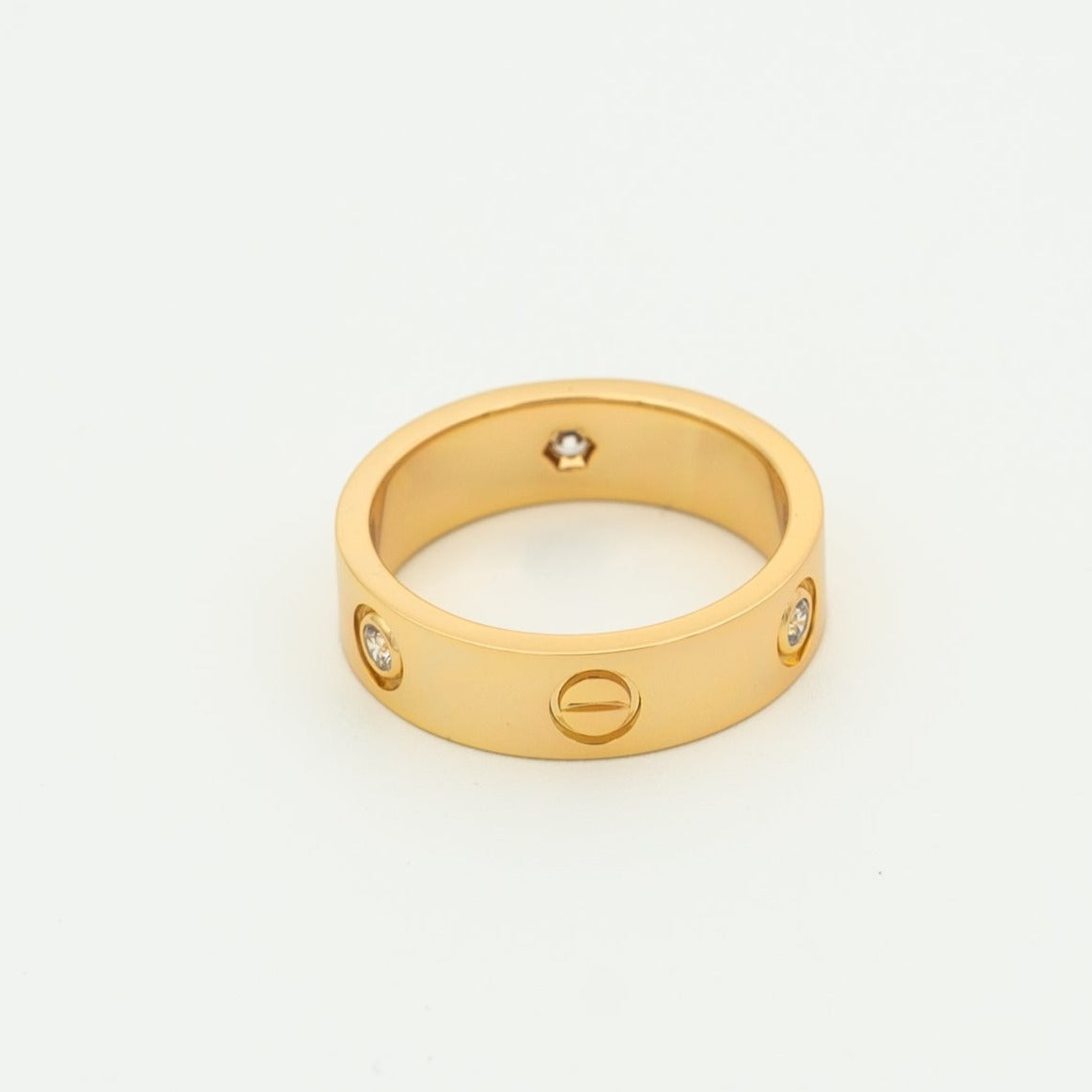 [Bling Jewelrys ]LOVE RING 5.5MM 3 DIAMONDS PINK GOLD