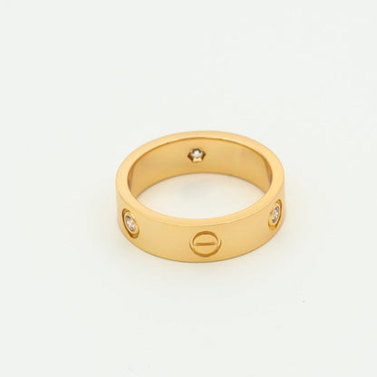 [Bling Jewelrys ]LOVE RING 5.5MM 3 DIAMONDS PINK GOLD