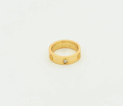 [Bling Jewelry] ラブリング 5.5mm ダイヤモンド3石 ゴールド