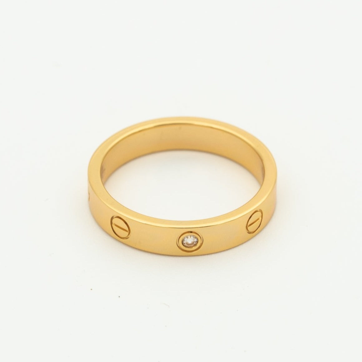 [Bling Jewelrys ]LOVE RING 4MM 1 DIAMOND PINK GOLD