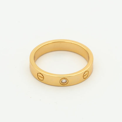 [Bling Jewelrys ]LOVE RING 4MM 1 DIAMOND PINK GOLD