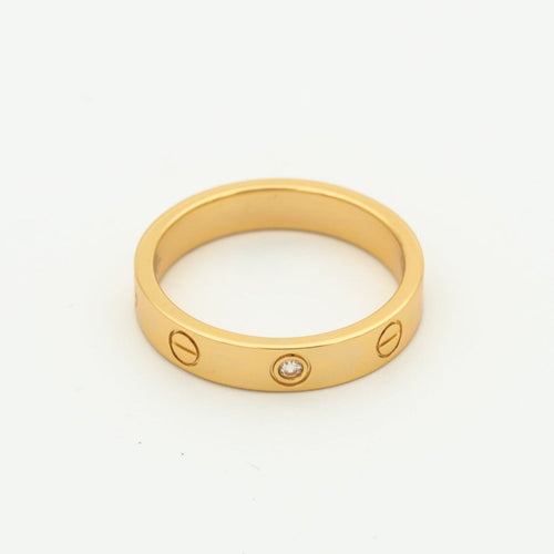 [Bling Jewelrys ]LOVE RING 4MM 1 DIAMOND PINK GOLD