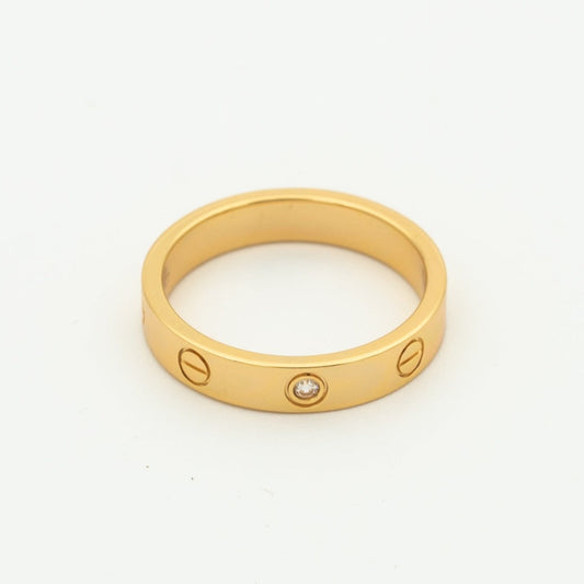 [Bling Jewelrys ]LOVE RING 4MM 1 DIAMOND PINK GOLD