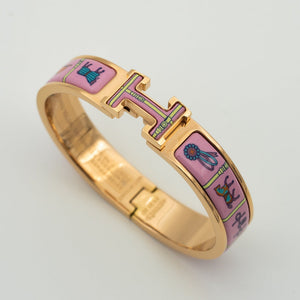 [Bling Jewelrys ]H PINK GOLD BRACELET PINK CERAMIC