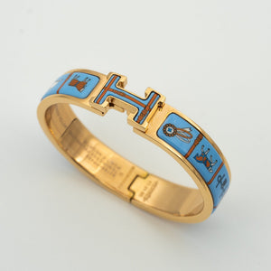 [Bling Jewelrys ]H ROSÉGOLDARMBAND BLAUE KERAMIK