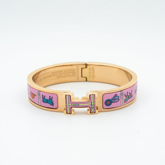 [Bling Jewelrys ]H PINK GOLD BRACELET PINK CERAMIC