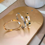 [Bling Jewelrys]クラシック 6.1mm ラブブレスレット 10ダイヤモンド マルチカラー