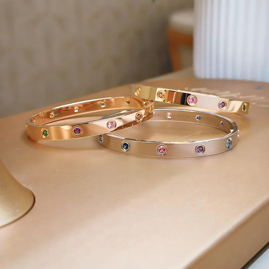 [Bling Jewelrys]CLASSIC 6.1MM LOVE BRACELET 10-DIAMOND MULTICOLOR