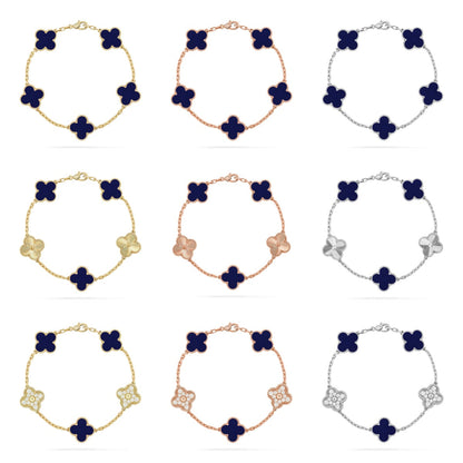 [Bling Jewelrys ]CLOVER 5 MOTIF LAPIS LAZULI BRACELET COLLECTION