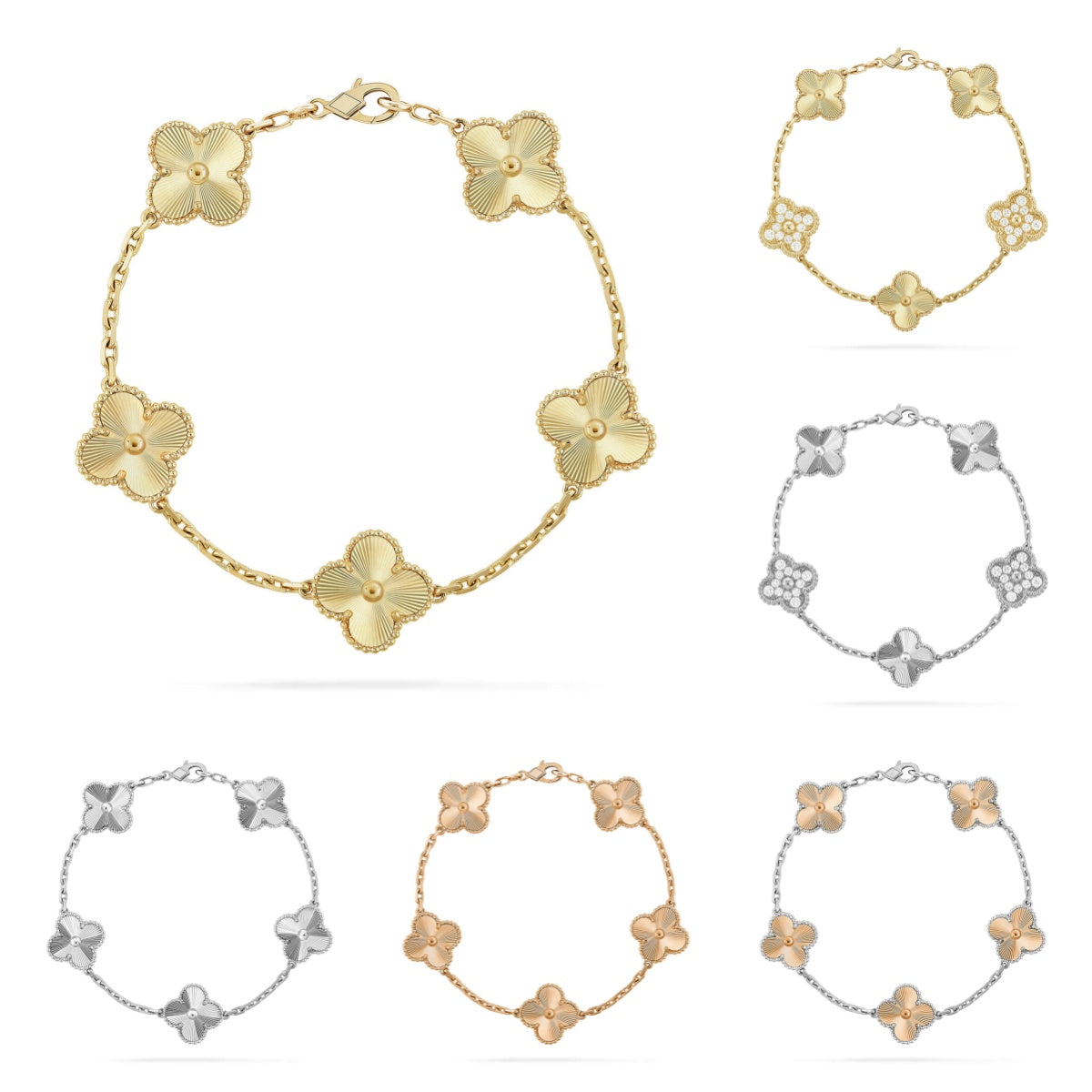[Bling Jewelrys ] CLOVER 5 MOTIF LASER BRACELET COLLECTION