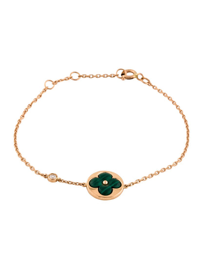 [Bling Jewelrys ]SUN MALACHITE 1 DIAMOND PINK GOLD BRACELET