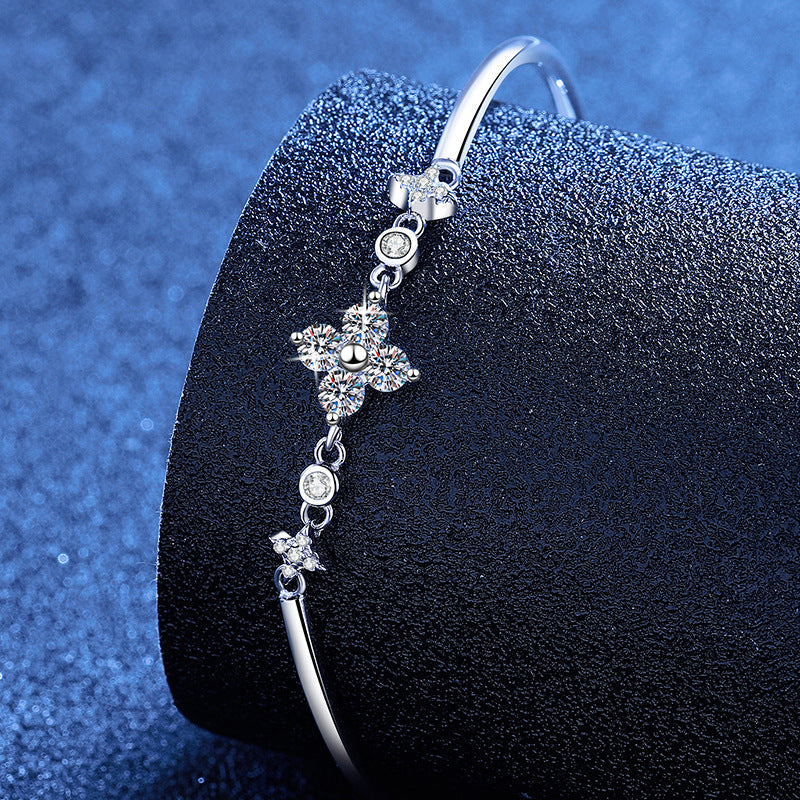 [Bling Jewelry] KLEEBATT- & ZWILLINGSSTERN-MOISSANIT-ARMBAND