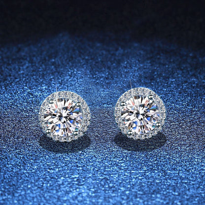 [Bling Jewelrys]CLASSIC 4-PRONG ROUND MOISSANITE STUD EARRINGS