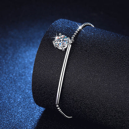 [Bling Jewelrys]ELEGANT HALF-MOON CURVE MOISSANITE BRACELET