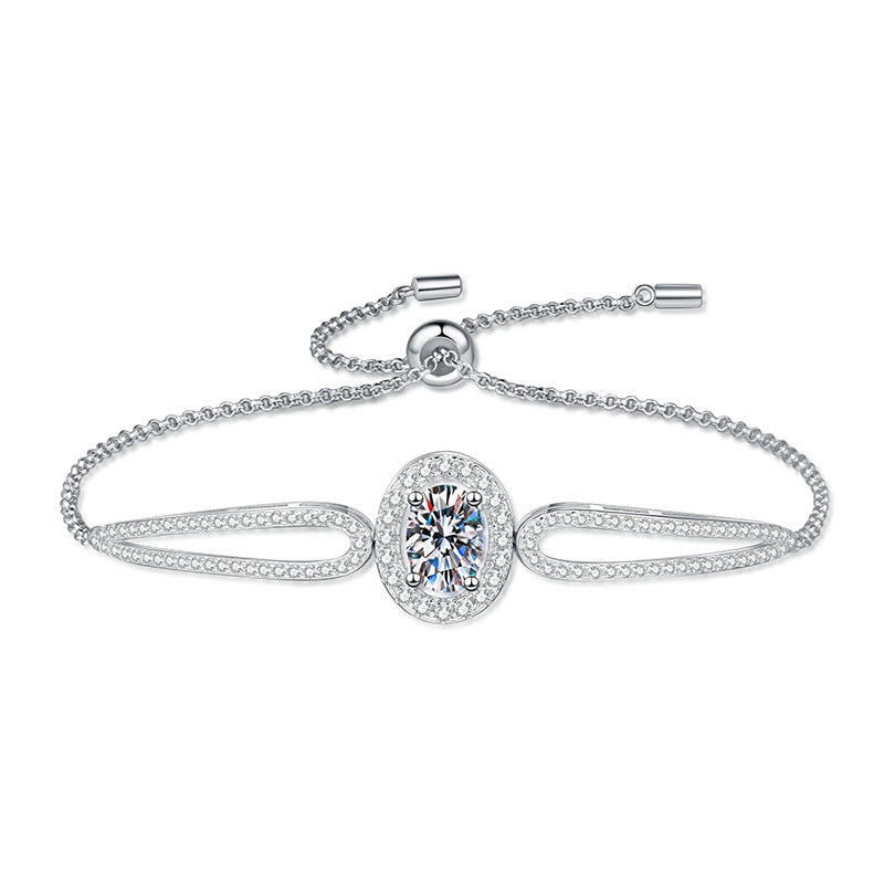 [Bling Jewelrys]"PIGEON'S EGG" TEARDROP MOISSANITE BRACELET