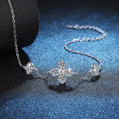 [Bling Jewelrys]CLOVER LUCKY CHARM MOISSANITE BRACELET