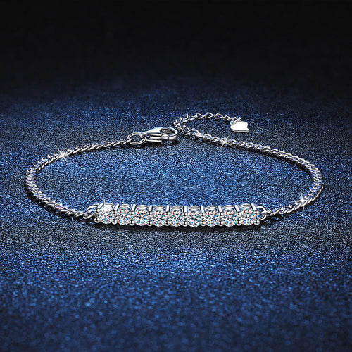 [Bling Jewelrys]SMILING CURVE MOISSANITE BRACELET