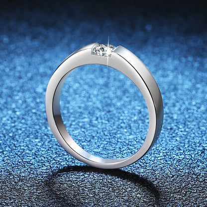 [Bling Jewelrys]SLEEK MINIMALIST COUPLE'S MOISSANITE RING